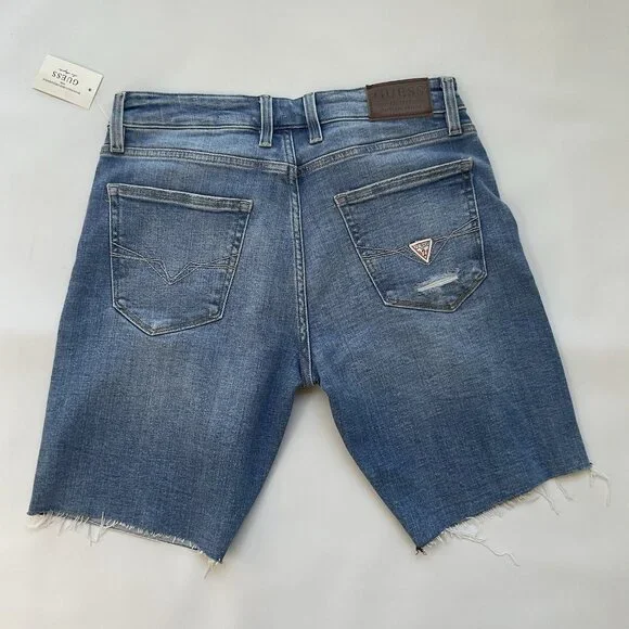 Guess Men's Regular Wyatt Denim Shorts Light Blue Size 38 - Picture 5 of 7